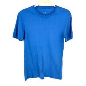 Armani Exchange A/X Pima Cotton Tee Blue Short Sleeve Crewneck Summer Casual XS